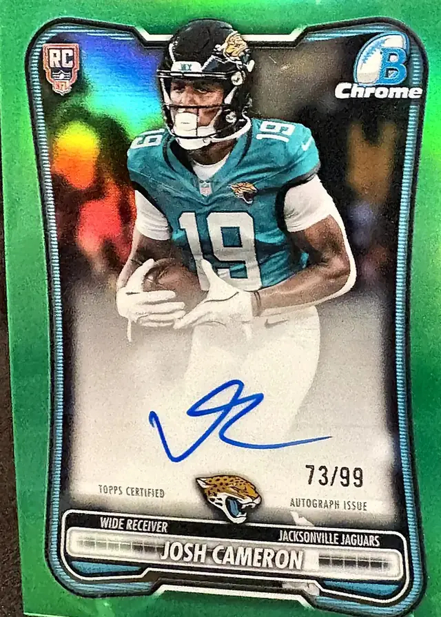 Josh Cameron 2026 Bowman Chrome Rookie Autograph, green refractor numbered to 99